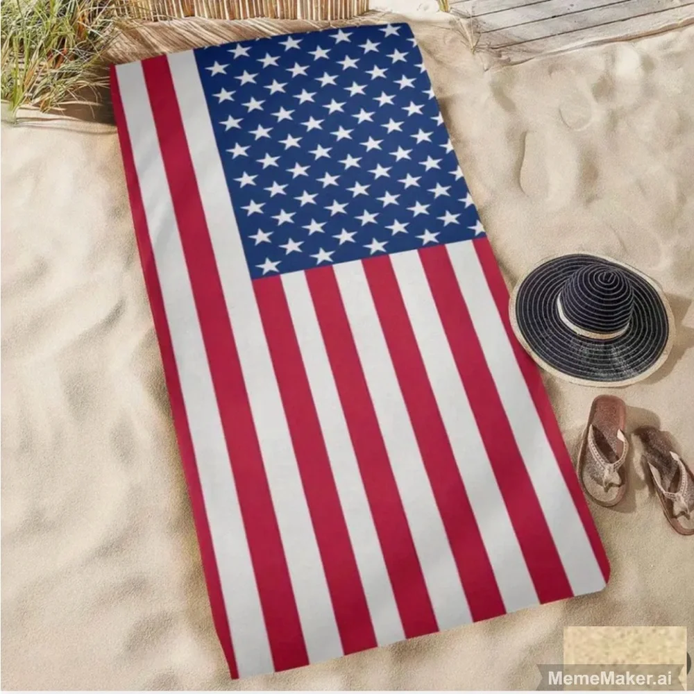 🇺🇸 2 - XL American Flag Beach Towel XL 31.4” x 71.5” Microfiber
